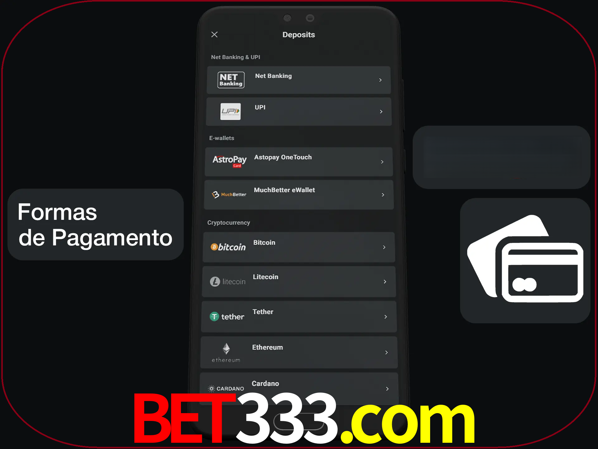 Escolha a forma de pagamento de sua preferência.
